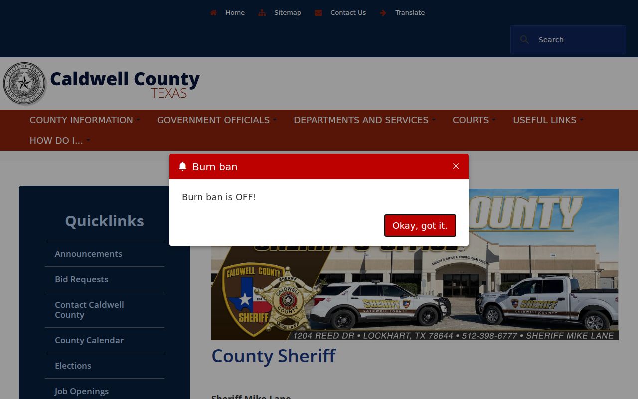 Caldwell County sheriff jail arrest search contact