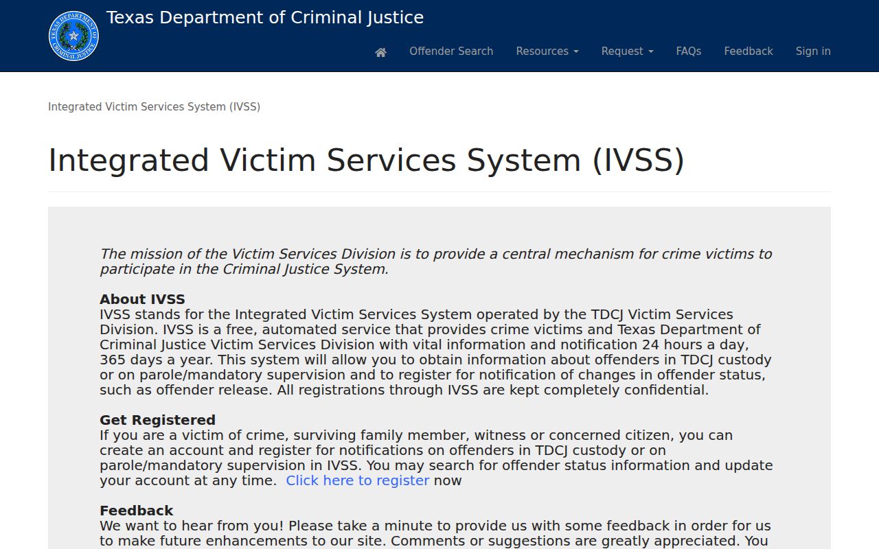 Texas IVSS for Caldwell County arrest searches