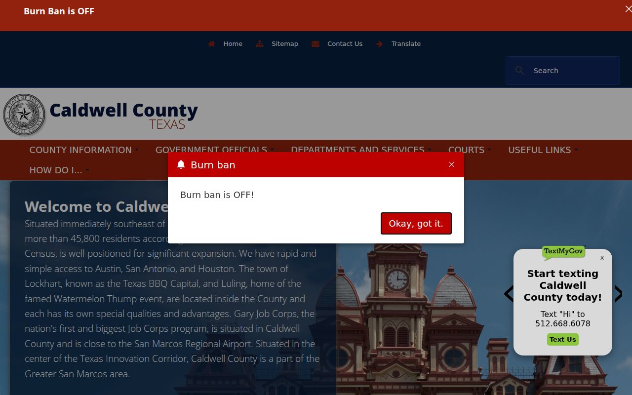 Official Caldwell County government department directory