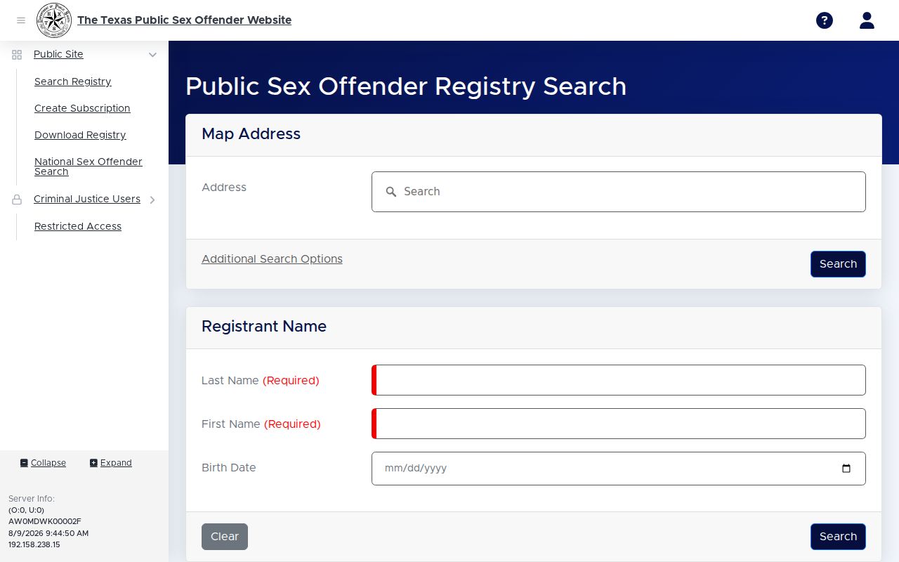 Texas registry search for Caldwell County sex offender lookup